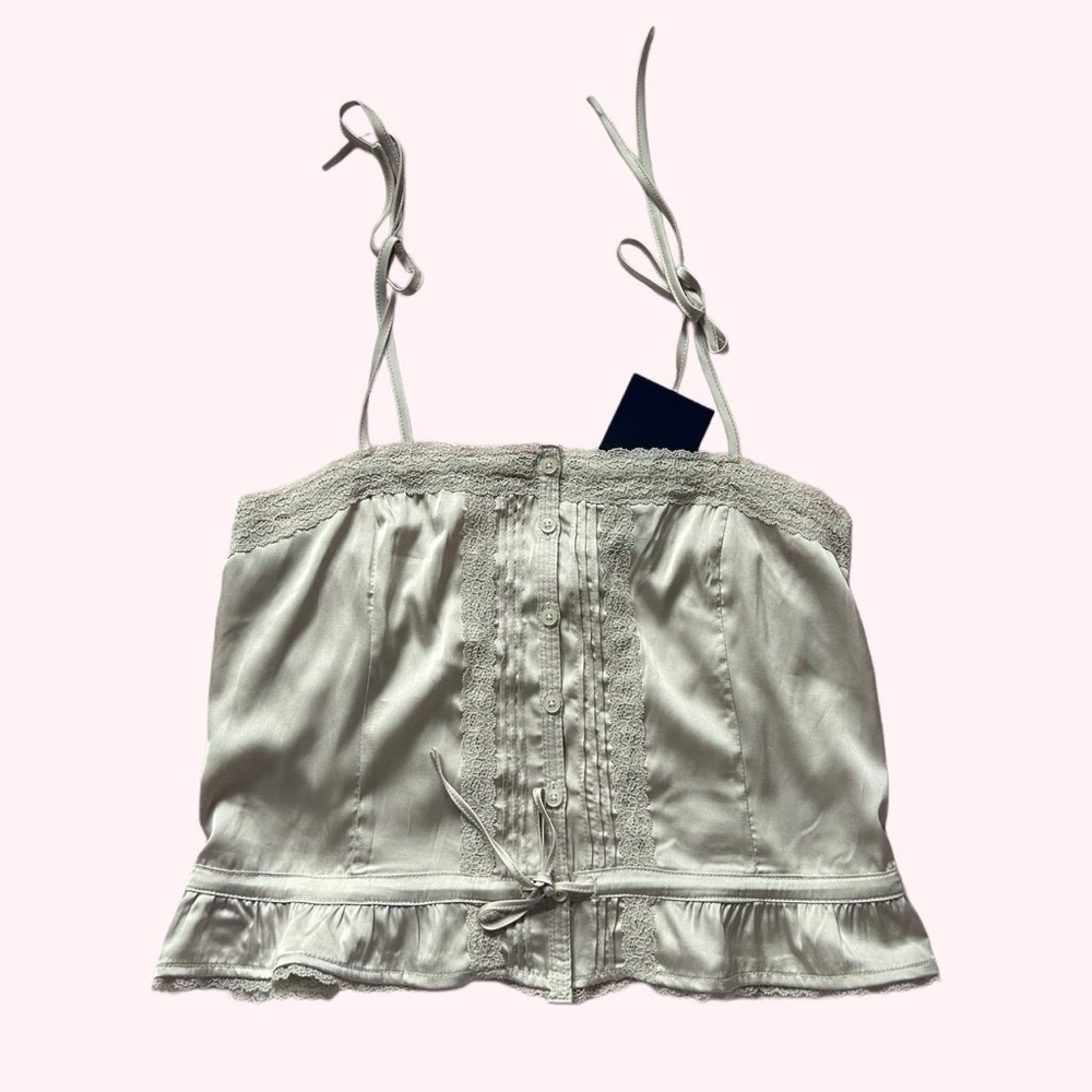 brandy melville light purple satin silk maeve tank top blouse